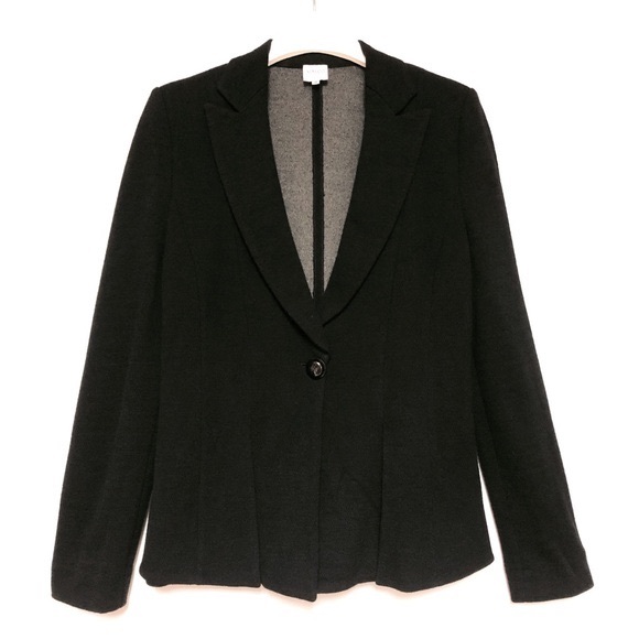 Armani Collezioni Jackets & Blazers - Armani Collezioni Wool Crepe Jacket Blazer Womens Size 10 Luxury Black Career